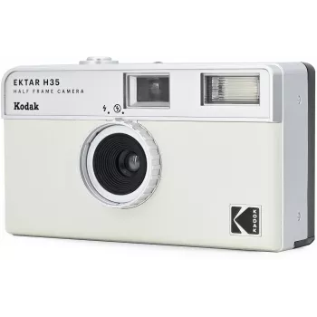 Kodak Ektar H35 pusės kadro 35 mm juostinis fotoaparatas – baltas/pilkas