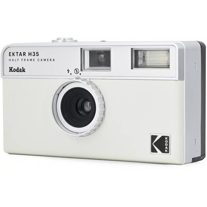 Kodak Ektar H35 pusės kadro 35 mm juostinis fotoaparatas – baltas/pilkas