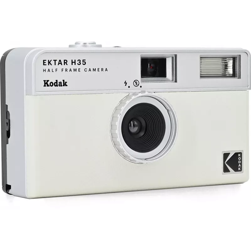 Kodak Ektar H35 pusės kadro 35 mm juostinis fotoaparatas – baltas/pilkas