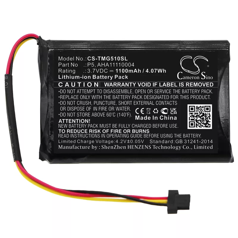 Cameron Sino baterija, skirta TomTom GO 510, 520, VIA 62 GPS (tipas P5, AHA11110004, P6, AT6) - CS-TMG510SL
