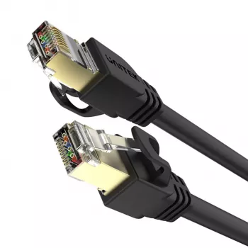 UNITEK Cat.7 S/FTP 2,0 m Ethernet jungiamasis laidas, 10Gbps, 600MHz, auksu dengti RJ45, juodas