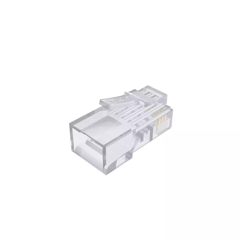 UNITEK 100 vnt. Cat.6 Pass-Through RJ45 moduliniai kištukai (UTP, 23-26AWG, auksuoti kontaktai)