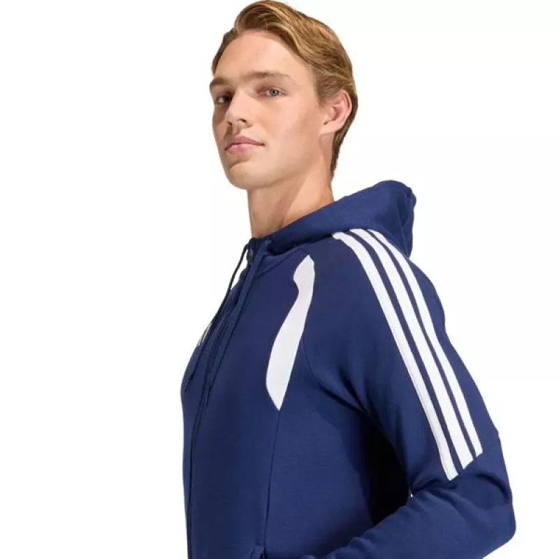 adidas Tiro 26 League prakaitui atsparus pilno užtrauktuko gobtuvas vyrams, tamsiai mėlynas, L dydis