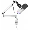FIFINE TAM8W Dinaminis XLR/USB podkasto mikrofonas su stovo rankena, baltas