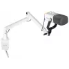 FIFINE TAM8W Dinaminis XLR/USB podkasto mikrofonas su stovo rankena, baltas