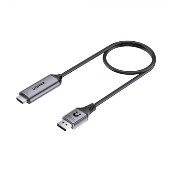 UNITEK DisplayPort 1.4 – HDMI 2.1 aktyvus kabelis, 8K@60Hz HDR DSC 1,8m