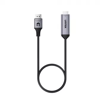 UNITEK DisplayPort 1.4 – HDMI 2.1 aktyvus kabelis, 8K@60Hz HDR DSC 1,8m
