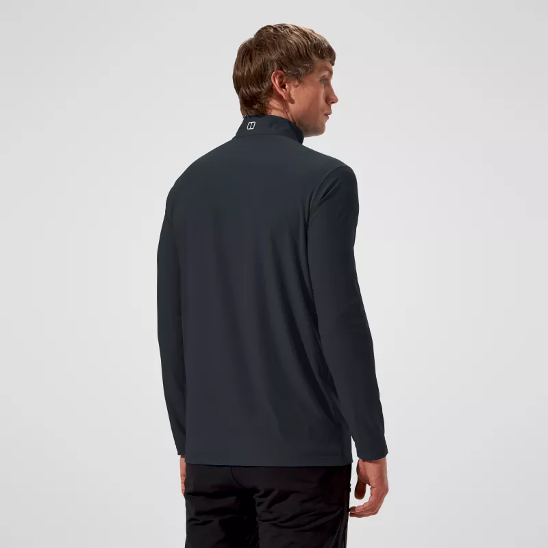 Berghaus 24/7 Tech Tee LS HZ vyriškas ilgomis rankovėmis pusiau užtraukiamas viršus, juodos spalvos