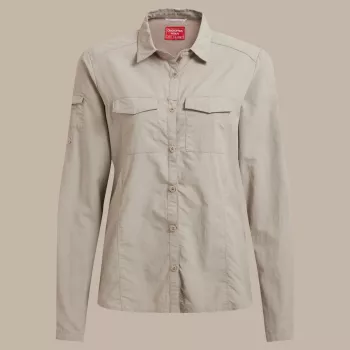Craghoppers NosiLife Adventure LS Shirt III moteriški kelioniniai marškiniai - Soft Mushroom