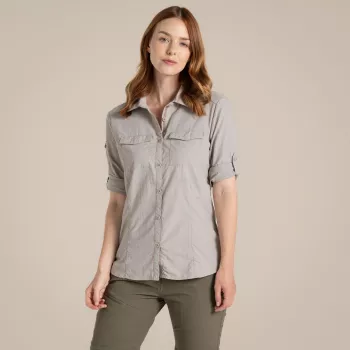 Craghoppers NosiLife Adventure LS Shirt III moteriški kelioniniai marškiniai - Soft Mushroom