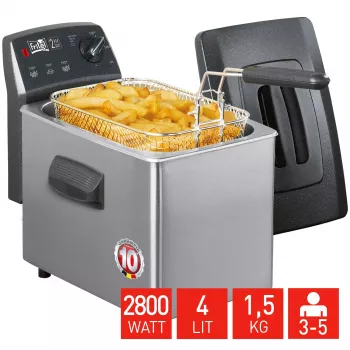 FRITEL TURBO SF gilus riebalų keptuvė 4L 2800W antracito metalinė/sidabrinė
