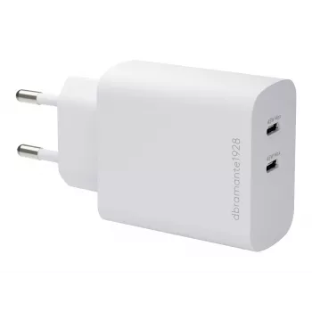 dbramante1928 re-charge 45W dvigubas USB-C PD sieninis įkroviklis - baltas (ES)
