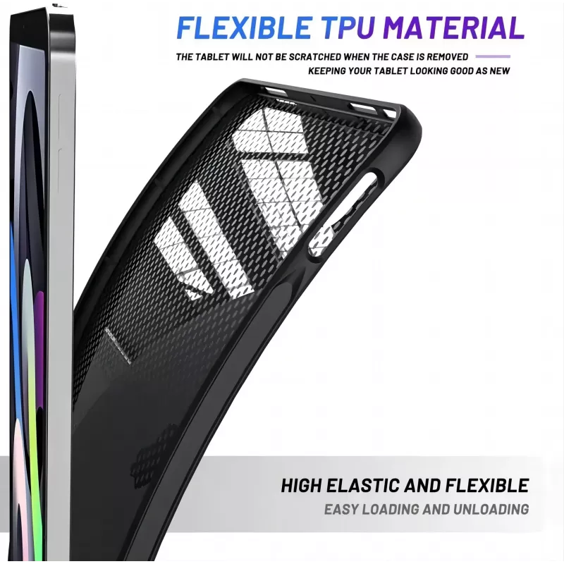 MRDISC Back Cover, skirta Apple iPad Pro M4, juoda TPU – plonas smūgius sugeriantis dėklas su pakeltais kraštais, atsparus įbrėžimams matinis paviršius, tikslūs išpjovimai (MG-BCIPTABPROM4SW)