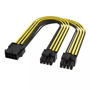 Akasa 6 vnt. PCIe į dvigubą 6+2 kontaktų skirstytuvas - 24 cm