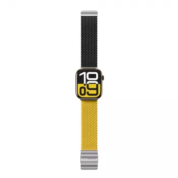 AMAZINGTHING Blend Band 2 vnt. dirželių rinkinys, skirtas Apple Watch 45/46/49mm - geltona-juoda ir juoda