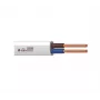 H05VVH2-F 2x1 mm² baltas lankstus PVC plokščias dvigyslis laidas 50 m