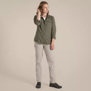 Craghoppers NosiLife Pro Convertible Trousers III moteriškos Soft Mushroom M dydis