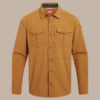 Craghoppers NosiLife Adventure LS Shirt III - gilus raudonmedžio atspalvis, L dydis