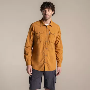 Craghoppers NosiLife Adventure LS Shirt III - gilus raudonmedžio atspalvis, L dydis