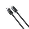 UNITEK USB-C į USB-C laidas su LED galios ekranu 60W PD 480Mbps 1m pintas juodas