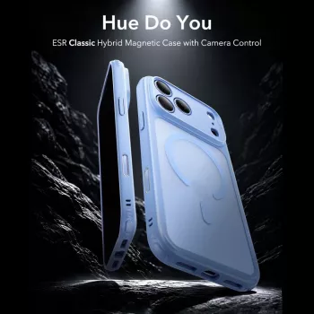ESR Classic Hybrid MagSafe dėklas, skirtas iPhone 17 Pro Max / 18 Pro Max – matinė šviesiai mėlyna spalva