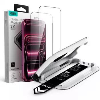 ESR UltraFit Classic grūdinto stiklo ekrano apsauga 2 vnt. iPhone 17 Pro Max / 18 Pro Max - juoda