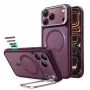 ESR Classic Hybrid Kickstand MagSafe dėklas, skirtas iPhone 17 Pro / 18 Pro – matinis tamsiai bordo spalvos