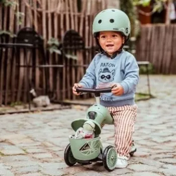 Scoot & Ride Highwaykick 1 Lifestyle 2-in-1 važinėjimo priemonė ir paspirtukas, Green Lines