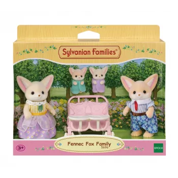 Sylvanian Families Dykumų lapės šeimyna – 4 figūrėlių rinkinys (tėtis Ronaldas, mama Šeron, dukra Alė, kūdikis Kaja)