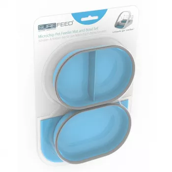 SEGULA 70950 kombinuotas katės ėdymo ir vandens dozatorius, plastikinis, mėlynas, 0,4 L