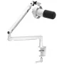 FIFINE T688W dinaminis mikrofonas su stovo ranka, USB/XLR, baltas