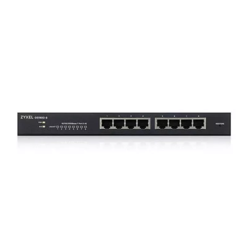DSIT Zyxel GS1900 Smart Managed Switch VA-GS-1900-8 - 8 prievadų Gigabit Ethernet