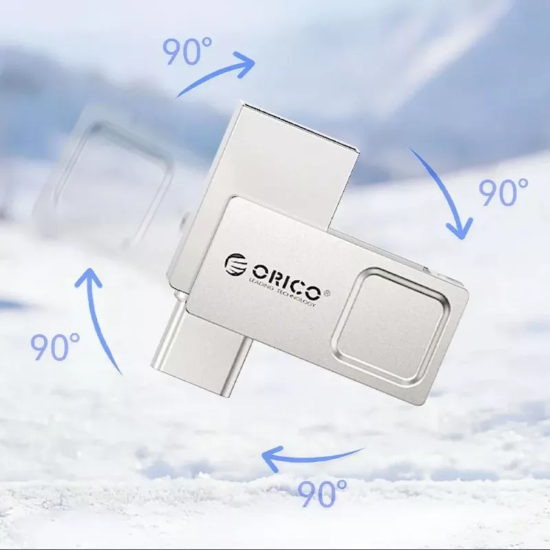 ORICO U301 256GB dviguba USB-A USB-C 3.2 Gen 1 atmintinė, sidabrinė