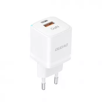 DUDAO A13Pro EU GaN 33W PPS USB-C/USB sieninis įkroviklis - baltas