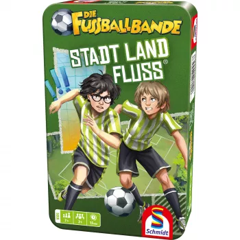 SCHMIDT SPIELE DIE FUSSBALLBANDE: Stadt, Land, Fluss – Futbolo tematikos žodžių žaidimo bloknotas