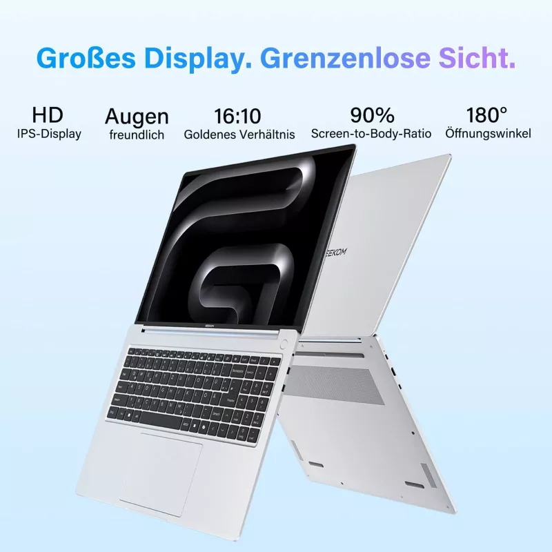 GEEKOM GeekBook M16 16 colių nešiojamas kompiuteris Intel Core Ultra 9 185H 16GB RAM 512GB SSD Windows 11 Pro sidabrinis
