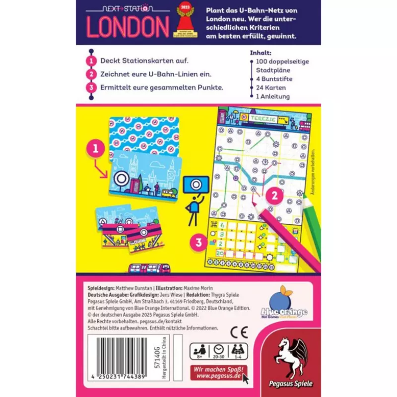PEGASUS Next Station London – „apversk ir rašyk“ žaidimas 1–4 žaidėjams, nuo 8 m.