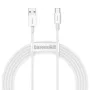 Baseus Superior Series USB-A į USB-C laidas, 66W greitas įkrovimas, 2 m, baltas