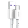 Baseus Superior Series USB-A į USB-C laidas, 66W greitas įkrovimas, 2 m, baltas