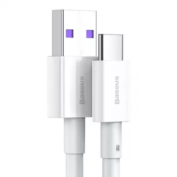 Baseus Superior Series USB-A į USB-C laidas, 66W greitas įkrovimas, 2 m, baltas