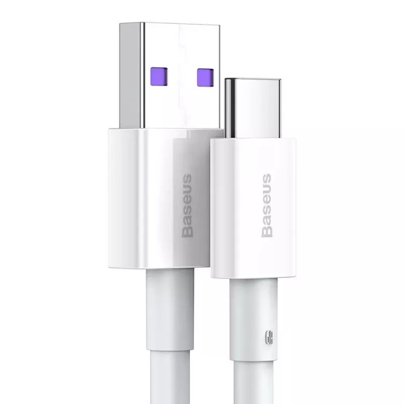 Baseus Superior Series USB-A į USB-C laidas, 66W greitas įkrovimas, 2 m, baltas