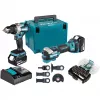 Makita DLX2592JX1 18V LXT bešepetėlis 2 dalių komplektas su kombinuotu grąžtu, atsuktuvu, 2x 5.0Ah akumuliatoriais, greito įkrovimo įrenginiu ir Makpac dėklu