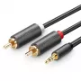 Ugreen 2x RCA į 3,5 mm garso laidas 1,5 m juodas
