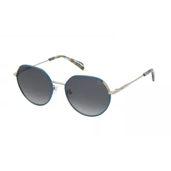 TOUS moteriški drugelio formos akiniai nuo saulės STO454550492 - rudo havana acetato rėmelis su rudais gradientiniais lęšiais, UV400 apsauga, 55/19/135 mm