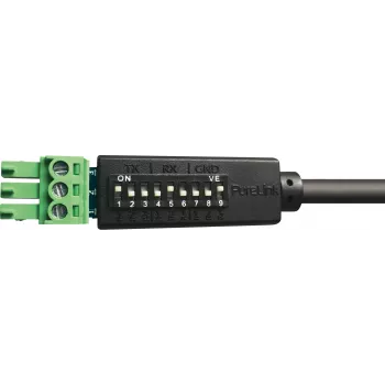 PureLink PureTools PTM-RS100 RS-232 valdymo laidas, Phoenix 3 kontaktų į DB9 kištuką, 1 m, perjungiama kontaktų schema, juodos spalvos