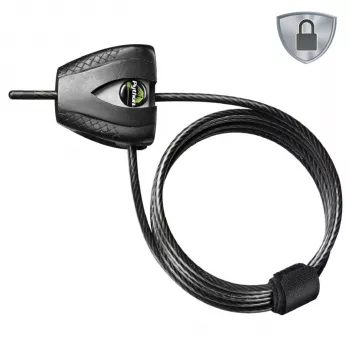Master Lock Python reguliuojamas kabelio spyna 8417EURDPRO – 1,8 m pintas plienas, juoda, 2 raktai