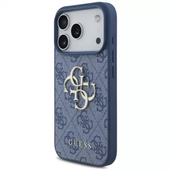 GUESS 4G Big Logo kietas dėklas, skirtas Apple iPhone 17 Pro / 18 Pro - mėlynas