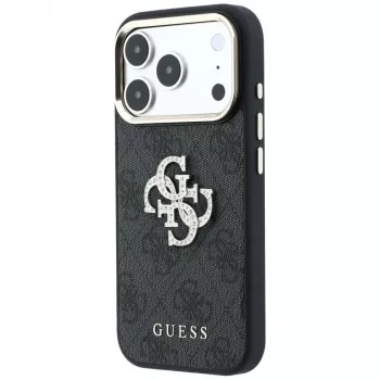 Guess 4G & Big Strass Logo dėklas, skirtas iPhone 17 Pro Max / 18 Pro Max - juodas