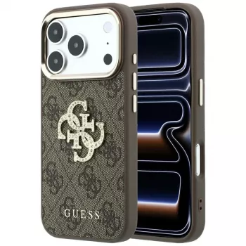 GUESS 4G & Big Strass Logo galinis dangtelis, skirtas Apple iPhone 17 Pro Max / 18 Pro Max - rudas