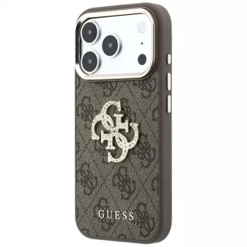 GUESS 4G & Big Strass Logo galinis dangtelis, skirtas Apple iPhone 17 Pro Max / 18 Pro Max - rudas